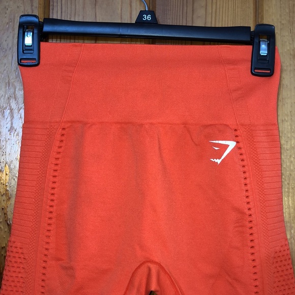 Gymshark Womens Flawless knit Leggings Oranhe Size small orange workout leggings - Picture 7 of 11